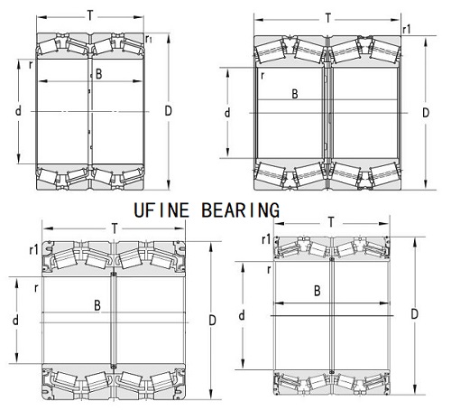 93800D/93125-93127D Four Row tapered roller bearing 